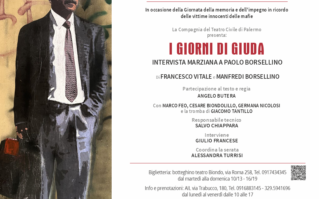 Palermo ricorda le vittime delle mafie: una serata di teatro e impegno civile