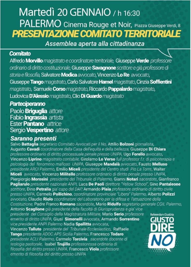 assemblea referendum separazione delle carriere palermo