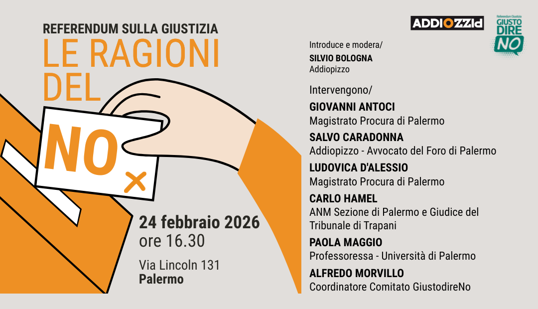 Referendum sulla giustizia: le ragioni del NO | Palermo, 24 febbraio 2026